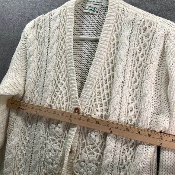 Colleen's Collectables Knit Cardigan Sweater Womens Large White Long Sleeve - Picture 5 of 7